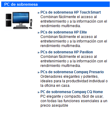 HP - PCs de sobremesa